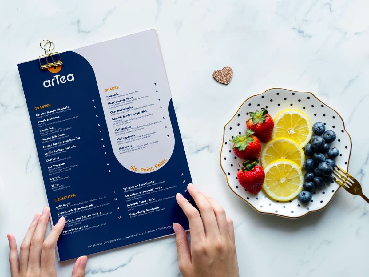 Menu design of Artea