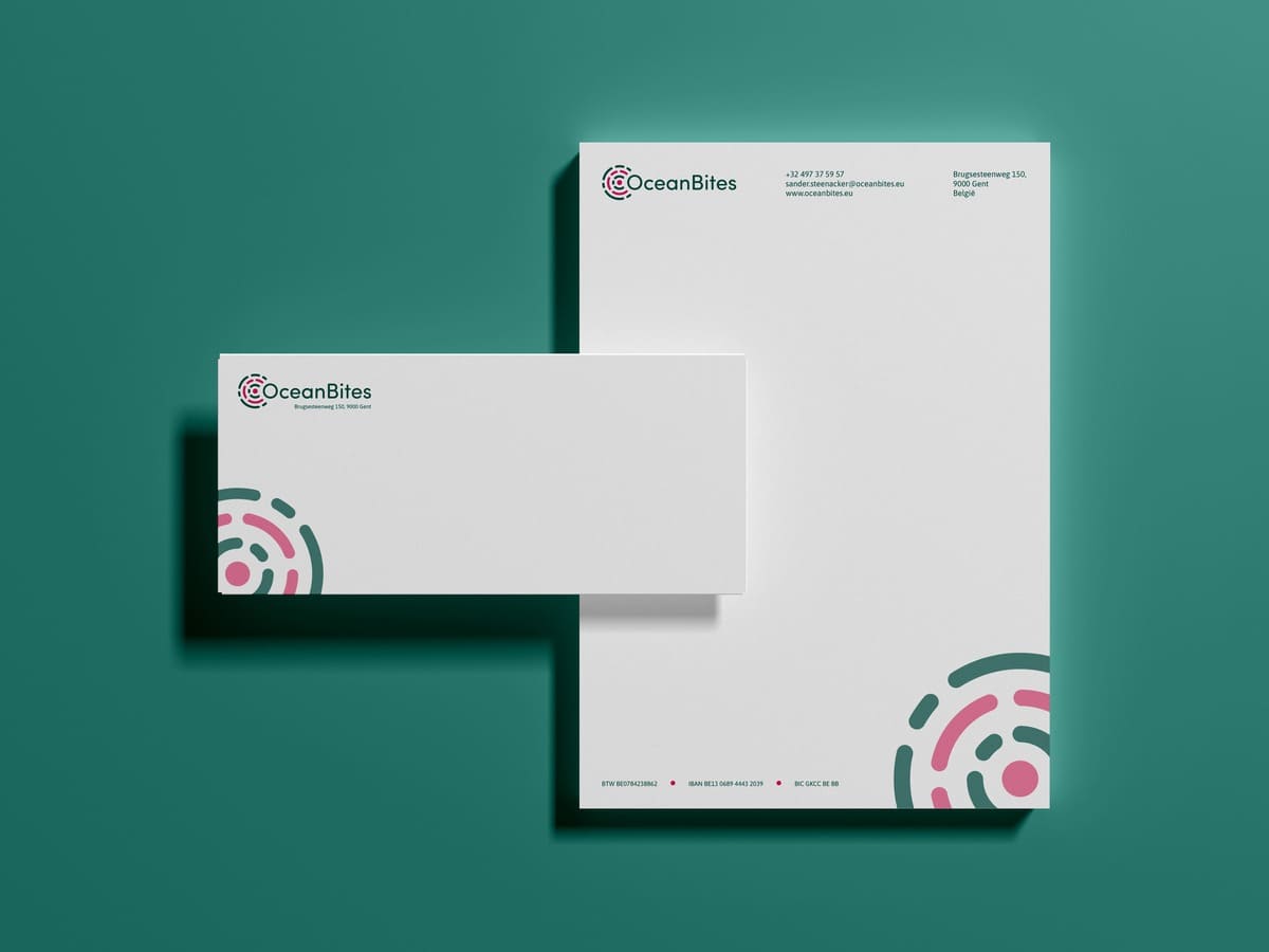 Letterhead and envelope of OceanBites