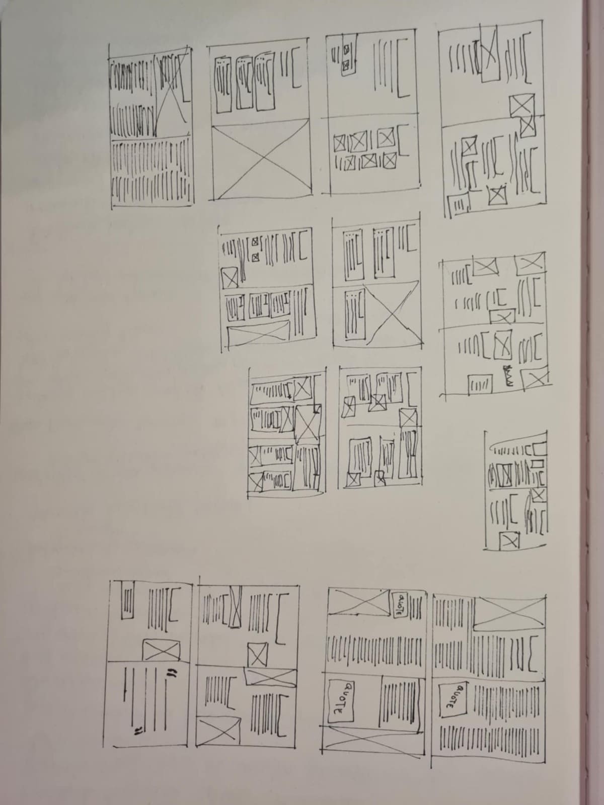 Composition sketches for Printpower booklet