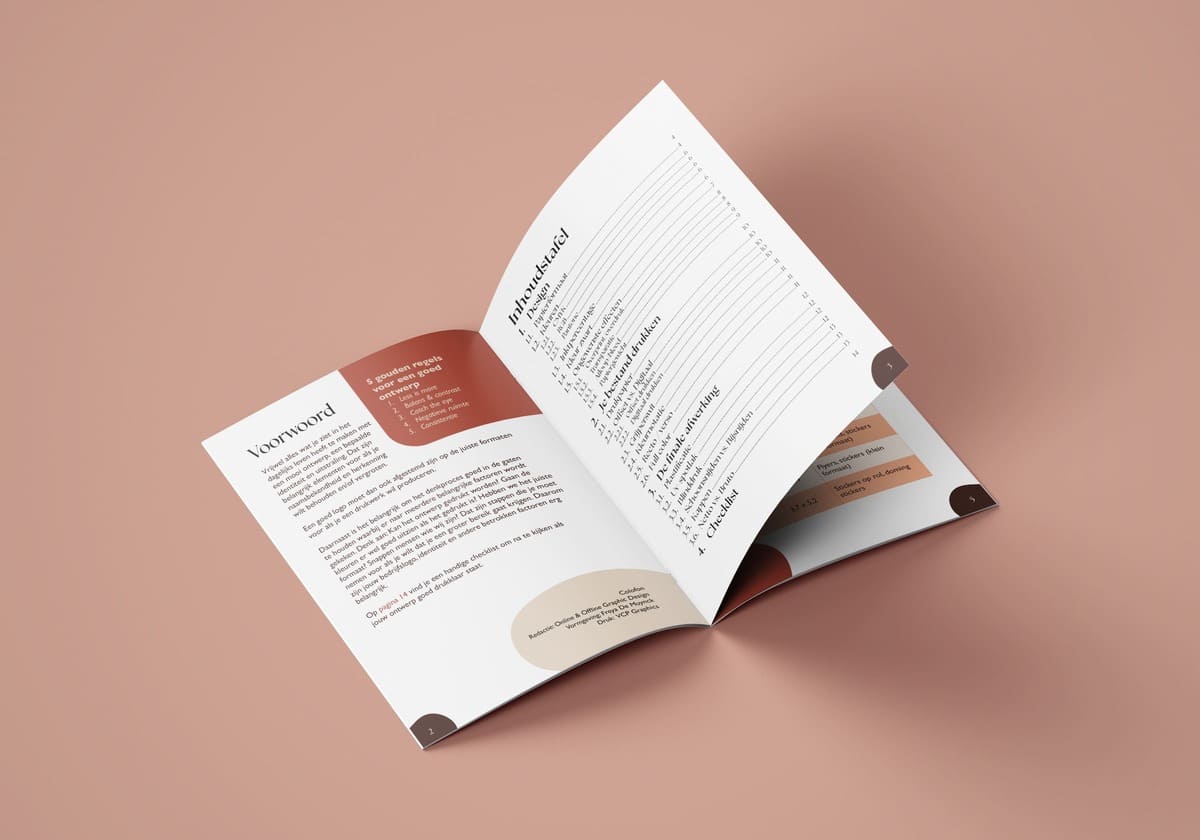 Preface and table of contents of Printpower booklet